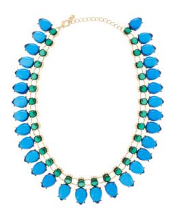 Dual Tone Necklace, Blue/Green