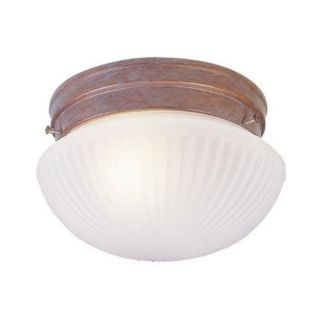 Weathered Etched Glass 1 light Flush Mount Fixture