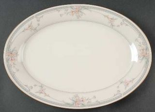Noritake Orient Point 12 Oval Serving Platter, Fine China Dinnerware   Ivory,Pe