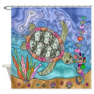  Sea Turtle Sea Horse Art Shower Curtain  Use code FREECART at Checkout