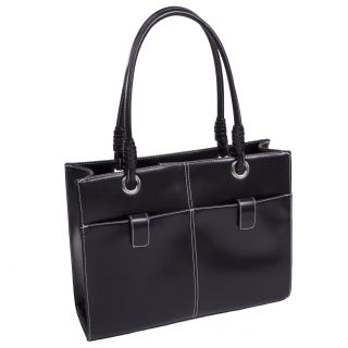 Mcklein Womens Angelina Faux Leather Ladies Business Tote (BlackWeight 5 pounds2 outside pockets, 2 front pockets, 2 open accessory sleeves, zippered interior pocketCarrying strap Removable 50 inch strapCarrying strap drop 24 inchesHandles 2 22 inch r