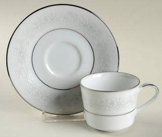 Noritake Cumberland Flat Demitasse Cup & Saucer Set, Fine China Dinnerware   Whi