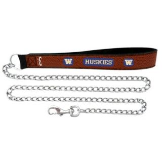 Washington Huskies Football Leather 2.5mm Chain Leash   M