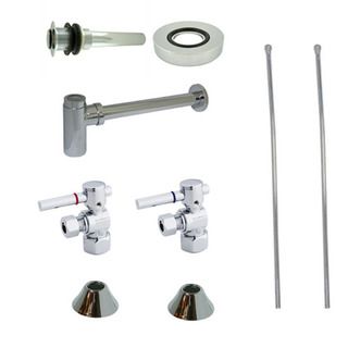 Decorative Solid Brass Vessel Sink Chrome Plumbing Supply Kit Without Overflow Hole