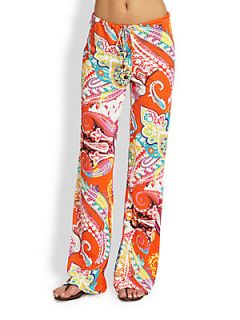Etro Stained Glass Print Pants   Orange