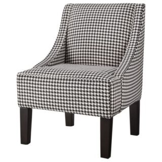 Skyline Upholstered Chair Hudson Swoop Chair   Black & White Houndstooth