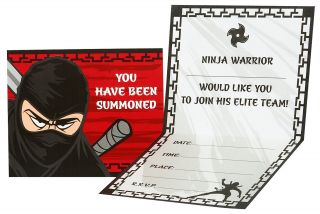 Ninja Warrior Party Invitations