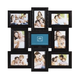 Mellannco Black 9 picture Multi profile Collage Frame (BlackSetting Wall mountableDisplays five (5) 6x4 images and four (4) 4x6 photosCare instructions Wipe cleanDimensions 20 inches long x 20 inches wide x 1 inch thick )