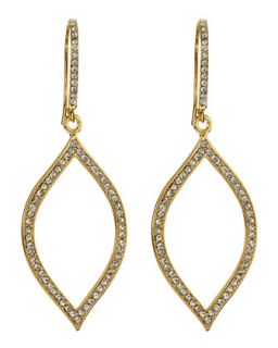 CZ Pave Marquise Drop Earrings, Gold