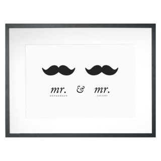 Checkerboard Ltd Mustache Personalized Framed Wall Decor   24W x 18H in.