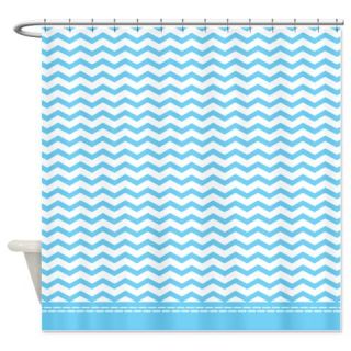  Light Blue Chevron Shower Curtain  Use code FREECART at Checkout