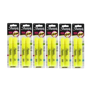 Sharpie Flourescent Yellow Chisel Tip Highlighters (YellowQuantity 12Non toxicQuick drying and fade resistantMaterials Plastic, metalDimensions 5.5 inches long )