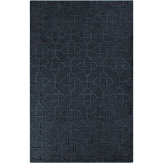 Hand crafted Links Black Geometric Wool Rug (33 X 53)