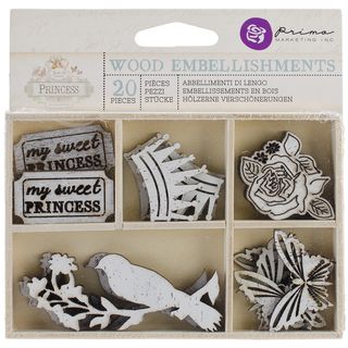 Princess Laser Cut Wood Icons In A Box 20 Pieces 6 Styles Of Embellishments