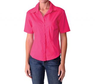 Womens Journee Collection Half Sleeve Fitted Blouse   Fuchsia Short Sleeve Shir