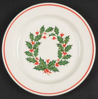 Taylor, Smith & T (TS&T) Holiday Wreath (1 1/2 Rim) Salad Plate, Fine China Din