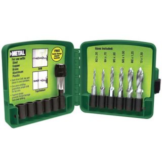 Greenlee DTAPKIT Combination Drill/Tap Bit Set with Quick Change Adapter 6 Piece Kit