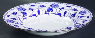 Spode Colonel Blue (Platinum) Large Rim Soup Bowl, Fine China Dinnerware   Blue