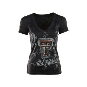Texas Tech Red Raiders adidas NCAA Womens Go Logo V Neck Short Sleeve Burnout T Shirt