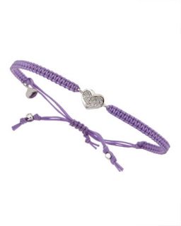 CZ Heart Station Bracelet, Purple