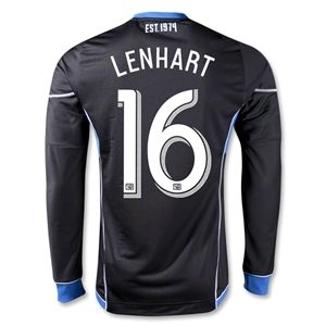 adidas San Jose Earthquakes 2013 LENHART Authentic LS Primary Soccer Jersey