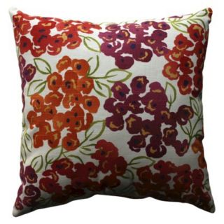 Luxurious Floral Toss Pillow   Poppy (18x18)