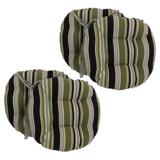 Blazing Needles 16 x 16 Round Outdoor Dining Chair Cushions with Ties   Set of