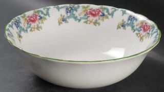 Royal Doulton Floradora Green 10 Large Salad Serving Bowl, Fine China Dinnerwar