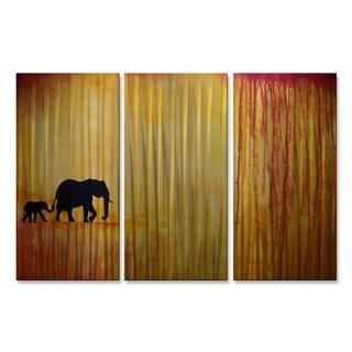Brittney Hallowell I Will Follow You Metal Wall Decor 3 piece Set (LargeSubject AbstractImage dimensions Outer dimensions 23.5 inches high x 38 inches wide x 1 inches deep )