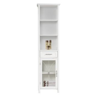 Elegant Home Delaney White Linen Cabinet with 1 Drawer and 3 Open Shelves   7978