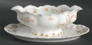 Haviland Norma Gravy Boat with Attached Underplate, Fine China Dinnerware   H&Co