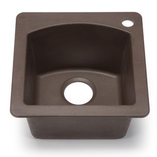 Blanco Silgranit Diamond Cafe Brown Dual Mount Bar Sink (Cafe brownCut out template providedStyle Dual mountSink type BarExterior dimensions 15 inches wide x 15 inches long x 8 inches deepInterior dimensions 11.5 inches wide x 11.5 inches longModel 4