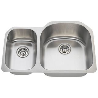 Polaris Sinks Pr1213 16 Offset Double Bowl Stainless Steel Kitchen Sink