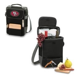 Picnic Time San Francisco 49ers Duet Tote (BlackComes with wine and cheese service for two InsulatedAdjustable shoulder strapDimensions 14 inches high x 10 inches wide x 6 inches deepIncludesOne (1) 6 x 6 inch cheese boardStainless steel cheese knife wit