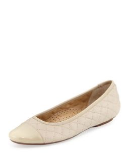 Saucy Quilted Ballerina Flats, Sand