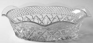 Imperial Glass Ohio Cape Cod Clear (#1602 + #160) Large Crimped Bowl   Clear, St