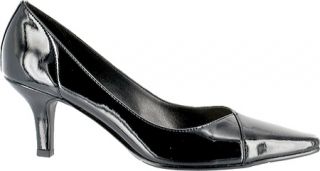 Womens Easy Street Chiffon   Black Patent Mid Heel Shoes