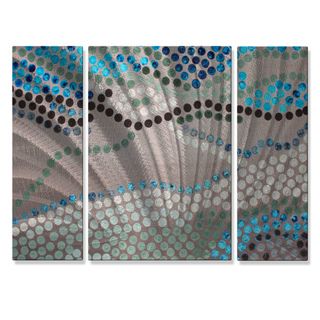 Hilary Winfield Mosaic 3 piece Metal Wall Art Set (MediumImage dimensions 23.5 inches tall x 34 inches wide )